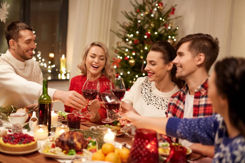 family and friends celebrating Christmas in new home with new water well drilled